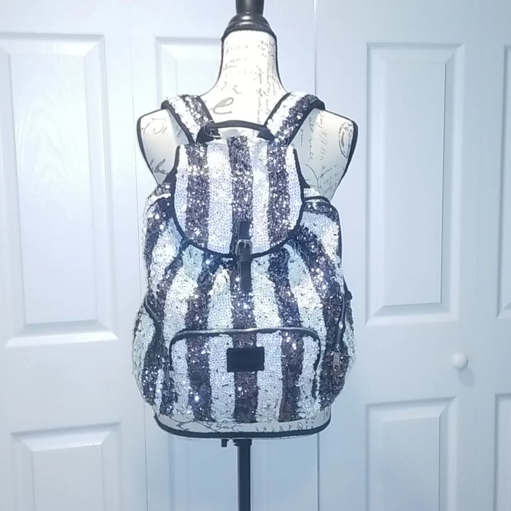 Brand New Victoria's Secret pink striped sequin ba… - Picture 4 of 8